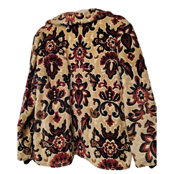 Vintage 1970s Russ Damask Carpet Coat - Picture 4 of 12